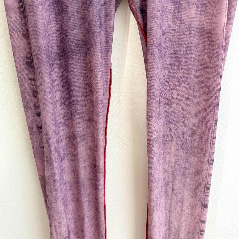 DIESEL PURPLE SHEER DENIM JEAN GRAPHIC PRINT P-KOLL D1 TIGHTS FOOTED LEGGINGS - Picture 4 of 10